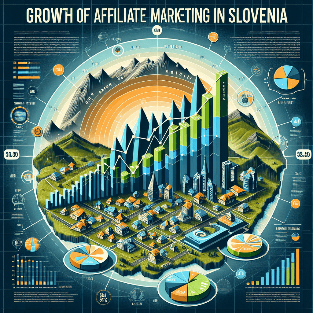 grafika prikazuje rast affiliate marketinga v Sloveniji