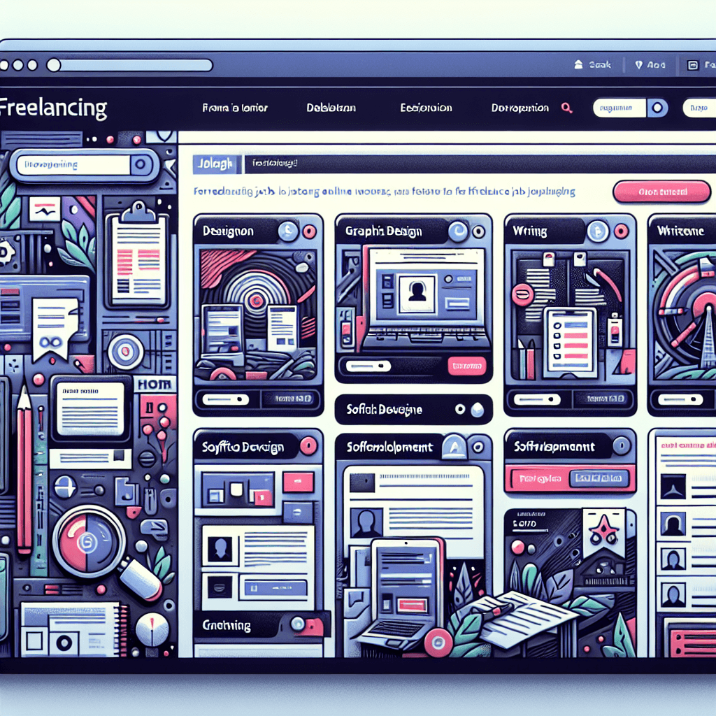 zaslon s spletno platformo za freelancing